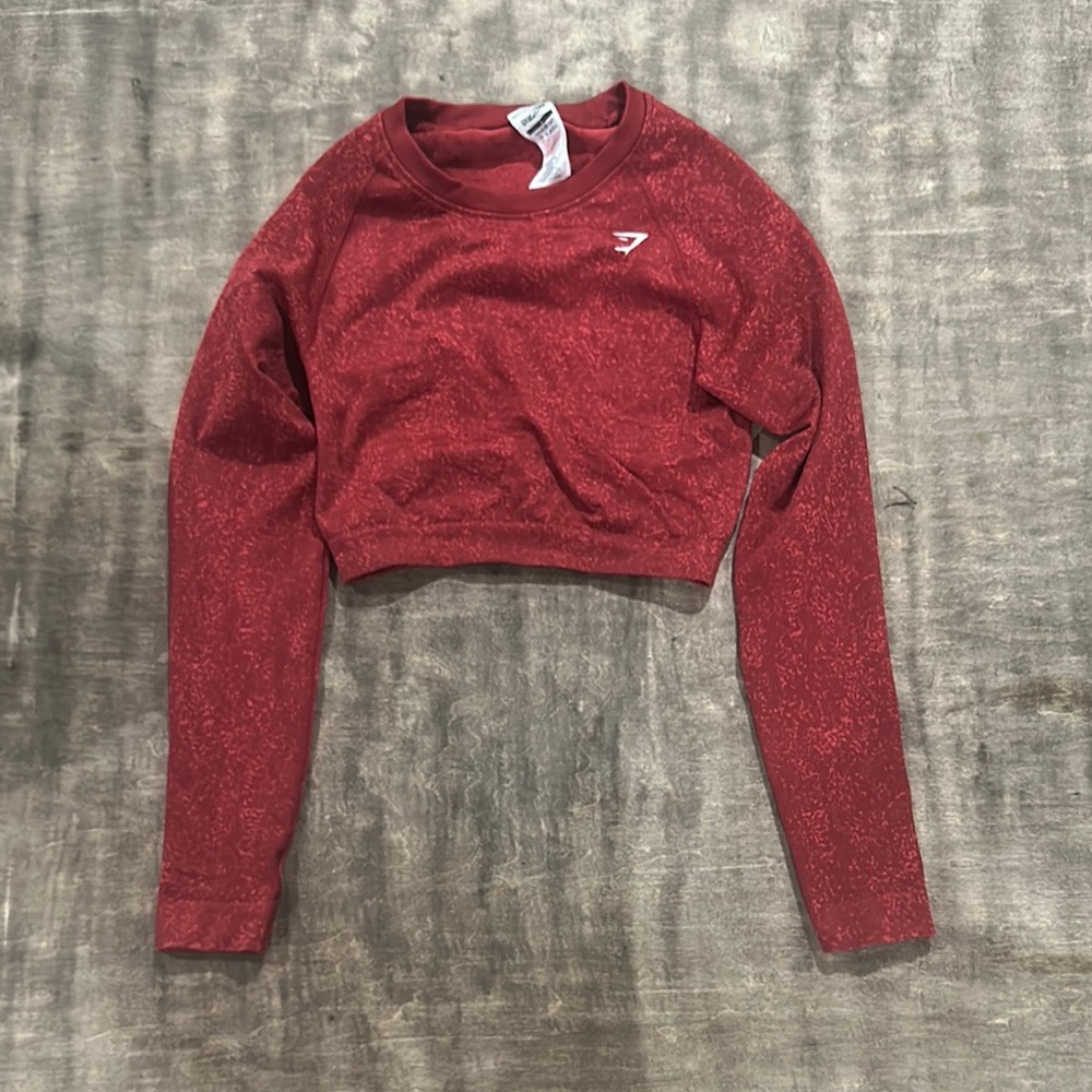 Gymshark Red Fitted Crop Sweatshirt